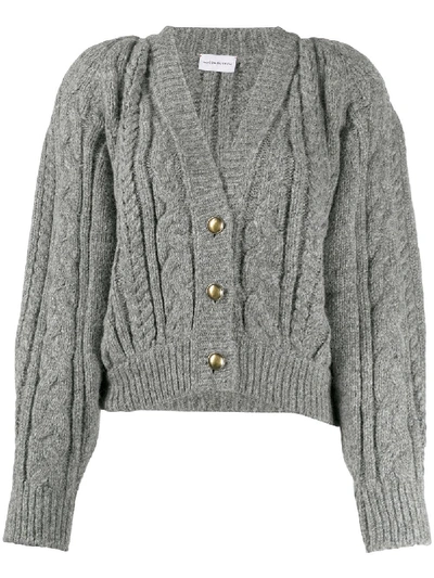 Magda Butrym Slouchy Cable Knit Cardigan In Grey