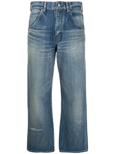 Saint Laurent Sandy Winter Blue Cropped Straight-leg Jeans