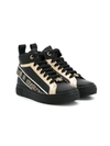 Roberto Cavalli High-top Logo Tape Sneakers In Black