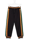 Dolce & Gabbana Logo Embellished Cotton Sweatpants In Blue