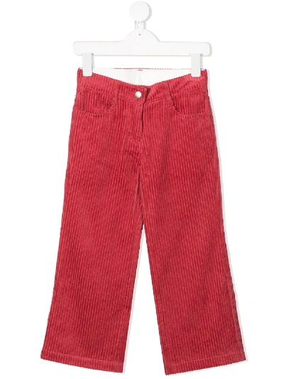 Stella Mccartney Kids' Corduroy Straight-leg Trousers In Red