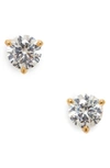 Kate Spade Mini Trio Prong Cubic Zirconia Stud Earrings In Clear/ Gold