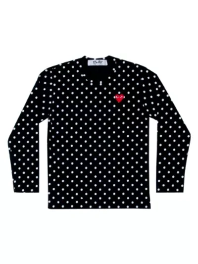 Comme Des Garçons Play Polka-dot T-shirt In Black White