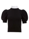 ALICE AND OLIVIA Chase Puff-Sleeve Sweater