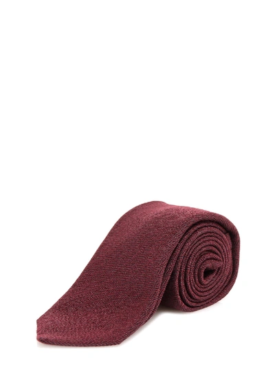 Kiton Solid Silk Tie In Red