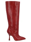 Stuart Weitzman Women's Parton Lizard Embossed High Heel Boots In Red