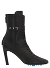 Off-white Off White Leather Heel Boots Women In Black