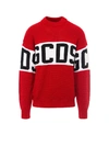 Gcds Long Sleeve Block Color Logo Sweater In Red