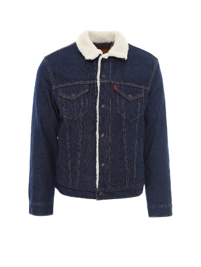 Levi's Type Iii Fleece Lined Denim Trucker Jacket In Blue