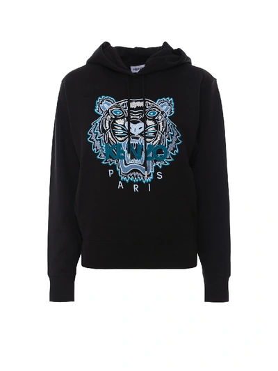 Kenzo Tiger Black Sweatshirt With Embroidered Tiger