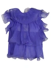 Alberta Ferretti Ruffle Layered Lace Top In Purple