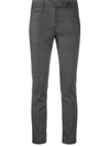 DONDUP CHECKED SLIM-FIT TROUSERS