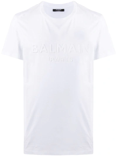 Balmain Stitched Logo T-shirt In White