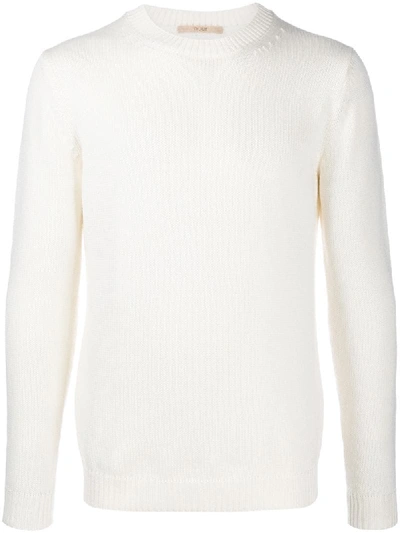 Nuur Long-sleeve Fitted Jumper In White