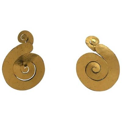 Pre-owned Monies Anthracite Gold Plated Earrings