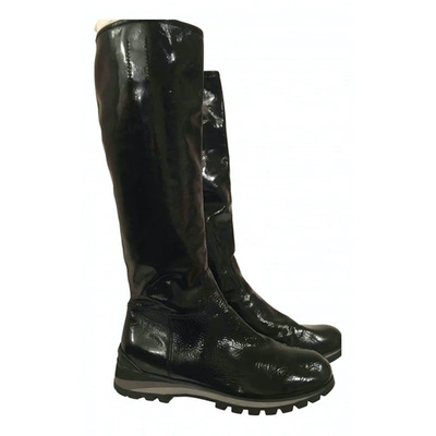 Pre-owned Prada Black Patent Leather Boots