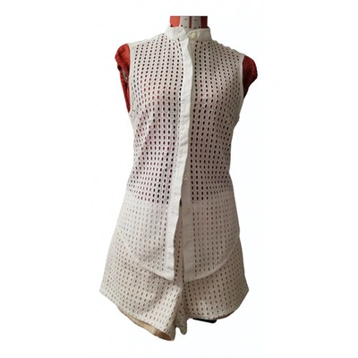 Pre-owned Pinko White Cotton Dress
