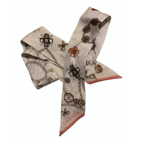 Pre-Owned Chanel White Silk Scarf | ModeSens