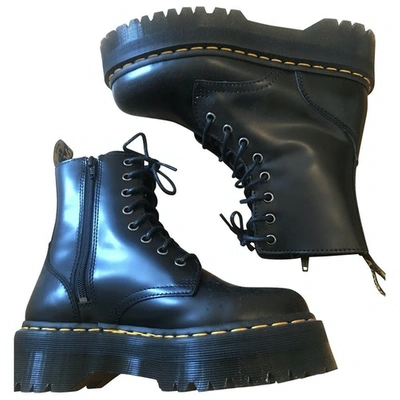 Pre-owned Dr. Martens' Jadon Black Leather Ankle Boots