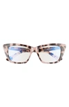 Quay Prove It 52mm Cat Eye Blue Light Filtering Glasses In Milky Tortoise/ Clear