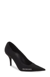 Balenciaga Logo Detail Pointed Toe Pumps In Black White