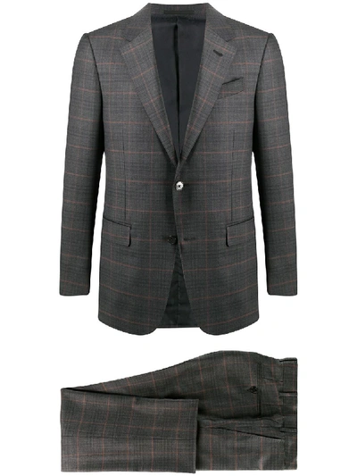 Ermenegildo Zegna Two-piece Tartan Wool Suit In Grau