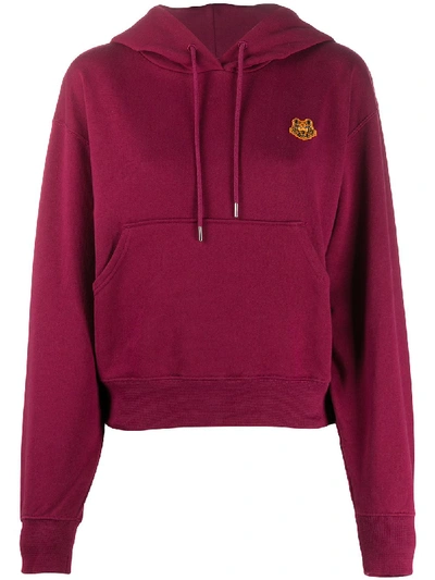 Kenzo Tiger Crest Boxy Hoodie In Red