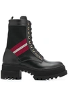 BALLY GIOIS LEATHER COMBAT BOOTS