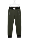 Givenchy Colour Block Logo Print Track Pants In Green