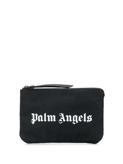 Palm Angels Logo Clutch Bag In Black