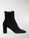 Saint Laurent Mica Suede Ankle Boots In Black