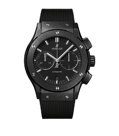 Hublot 521.cm.1771.rx Classic Fusion Ceramic Chronograph Watch In Black