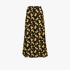 Reformation Bea Lemon Print Midi Skirt In Black