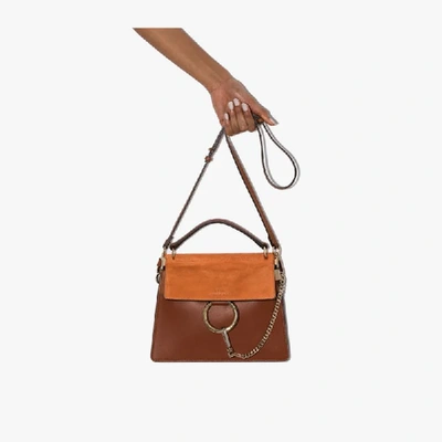 Chloé Brown Faye Small Leather Top Handle Bag