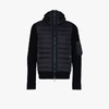 Moncler Wool Blend Tricot Down Jacket In Blue