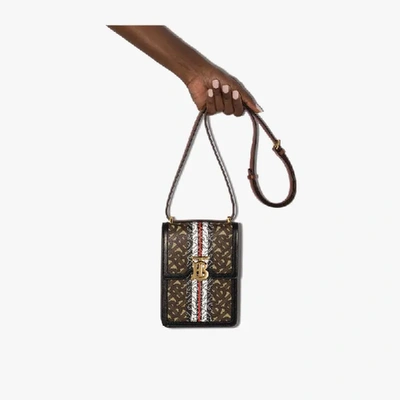Burberry Robin Crossbody Bag With Striped Monogram Print In Brown