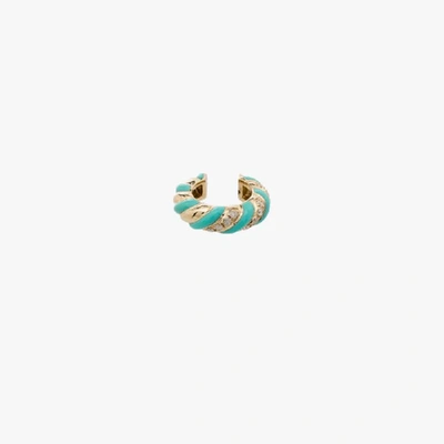 Yvonne Léon 9kt Yellow Gold, Turquoise And Diamond Ear Cuff