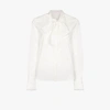 SEE BY CHLOÉ WHITE EMBROIDERED TIE NECK BLOUSE,CHS20AHT3002115171987