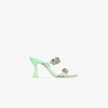 SOPHIA WEBSTER GREEN RITZY 85 EMBELLISHED LEATHER SANDALS,FAW2006615321030