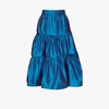 MARQUES' ALMEIDA RUFFLED SILK SATIN MIDI SKIRT