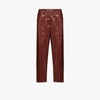 TIBI BROWN FAUX PATENT LEATHER CROPPED TROUSERS,P220FP3194FAUXPATENTLEATHER15415988
