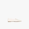 AEYDE NEUTRALS CREAM AURORA MOCK CROC LEATHER LOAFERS,AURORACROCPRINTCALF15308826