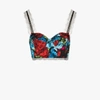 VERSACE FLORAL PRINT SILK BRALETTE,A78760A23573115095391