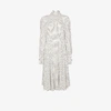Christopher Kane White Gathered Polka Dot Midi Dress In White