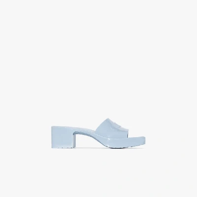 Gucci Light Blue 55 Logo Mules