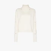 Christopher Kane Slash-sleeve Roll-neck Jumper In White
