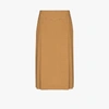 Victoria Beckham Belted Pleated Wool High-rise Skirt In Brown