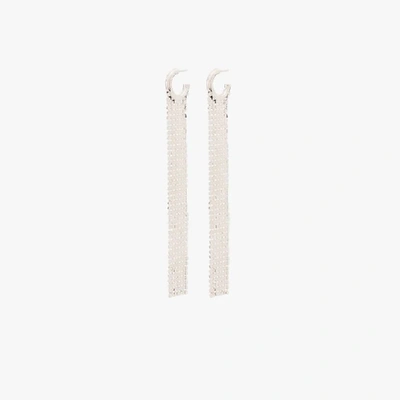 Paco Rabanne Silver Tone Pixel Chain Mail Earrings