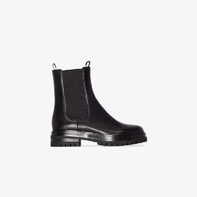 Gianvito Rossi Black Chester Leather Chelsea Boots