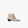 Chloé Neutrals Beige Susanna 30 Studded Leather Ankle Boots In Neutrals